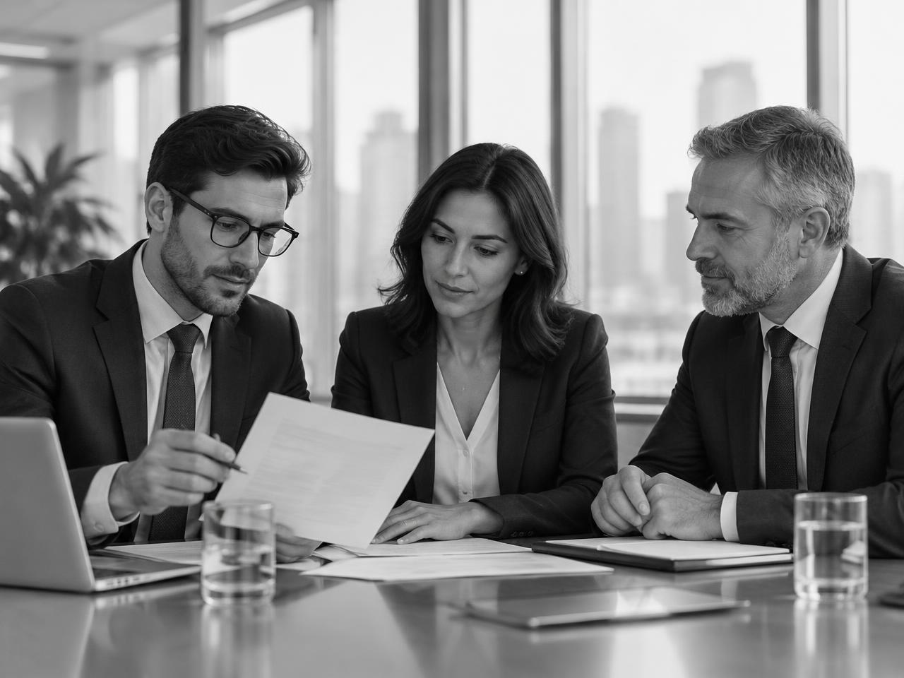 Business professionals collaborating