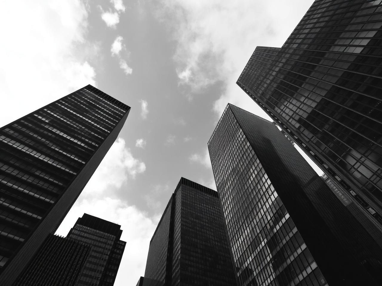 Skyscrapers viewed from below